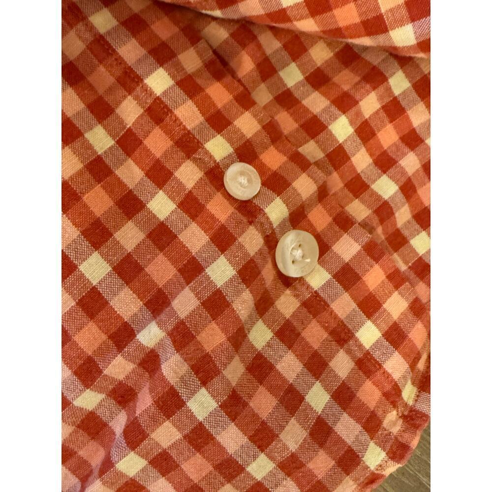 AUSTIN REED London Orange Check Linen/Cotton Shirt Top XXL 2XL - Picture 7 of 9